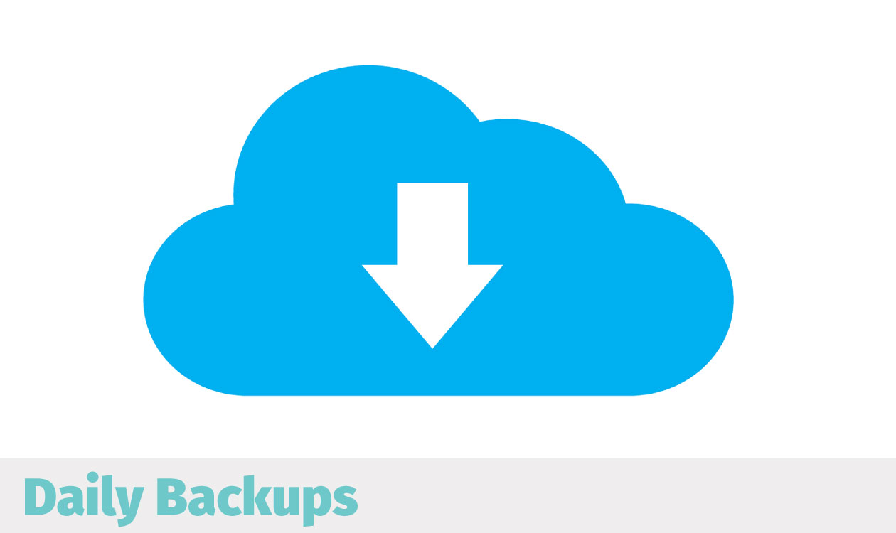 Blue cloud with download arrow. 