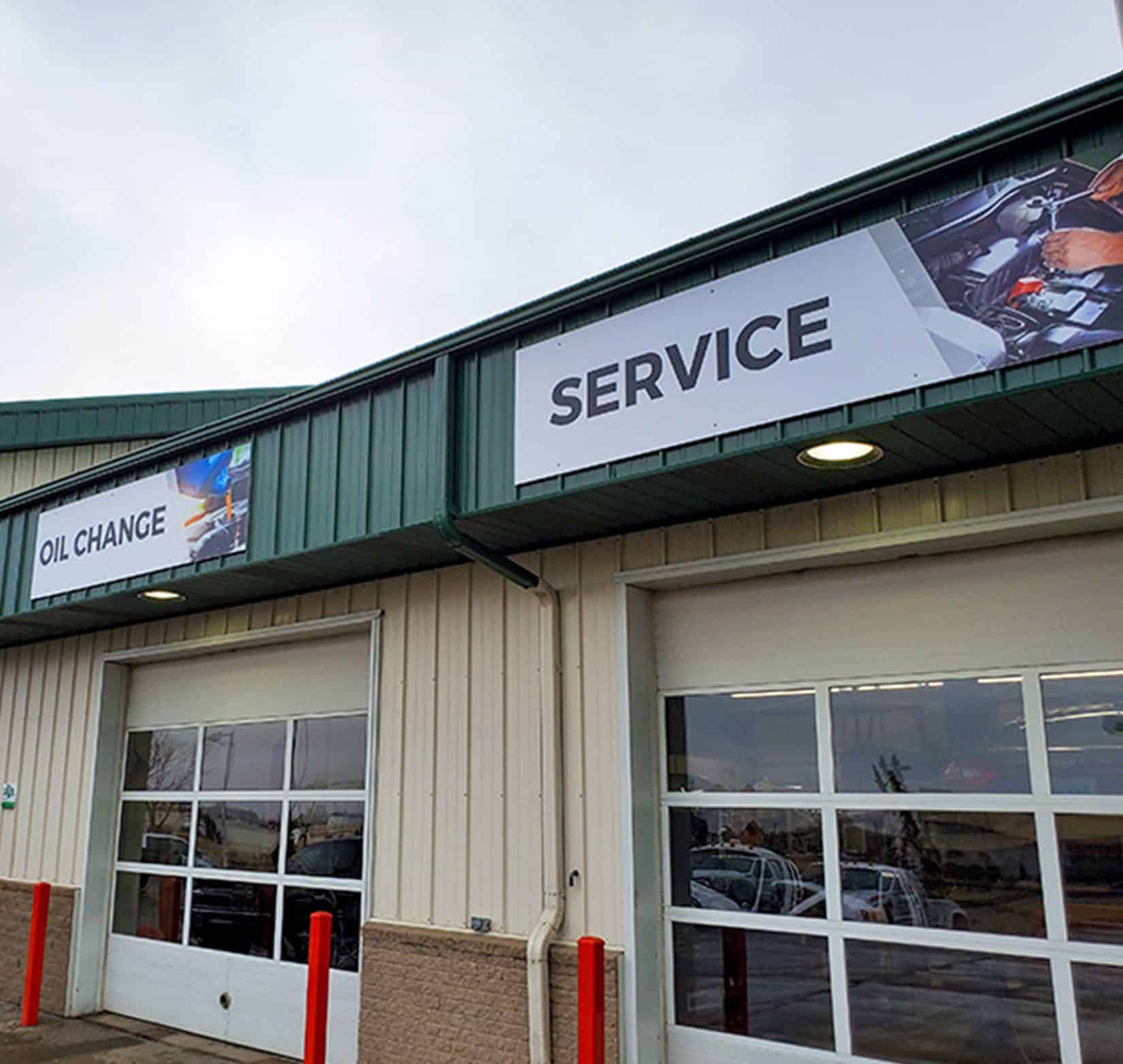 Large exterior signs for auto repair shop